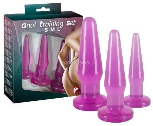 Anal training dildo set - 3pcs (purple)