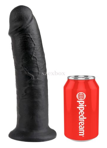 King Cock 10 tapadótalpas dildó 25cm fekete