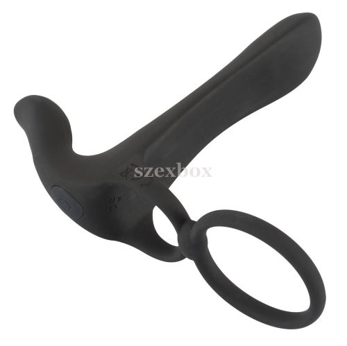 Black Velvet battery operated 2in1 vibrator and penis ring