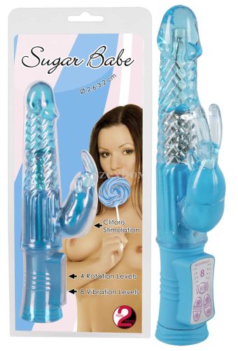 Sugar Babe - gyöngyös, nyuszis vibrátor kék