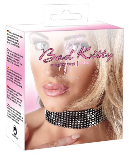 Bad Kitty - rhinestone neck strap (black)