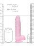 REALROCK áttetsző élethű dildó pink 19cm