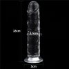 Tapadots, testicle lifelike dildo 18cm translucent